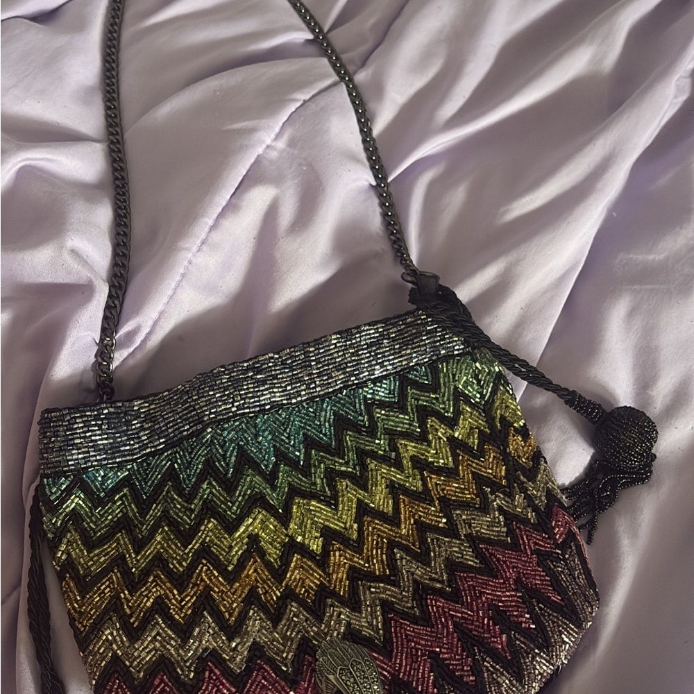 Multicolor Zigzag Patterned Women's Bag